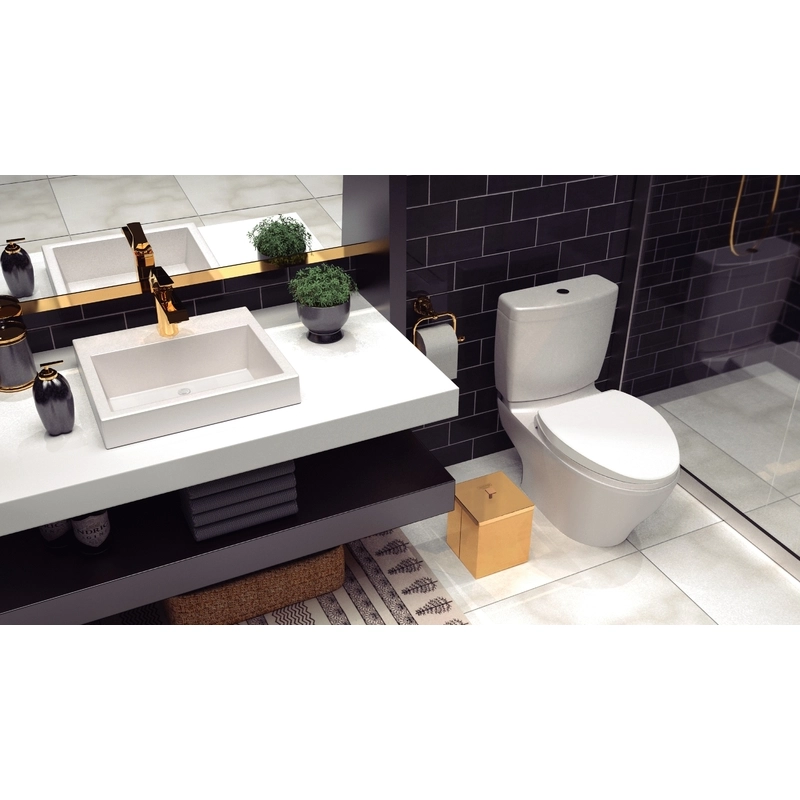 Lixeira Tramontina Luz 4,5 L em Inox com Acabamento Acetinado e revestimento Gold a base de verniz