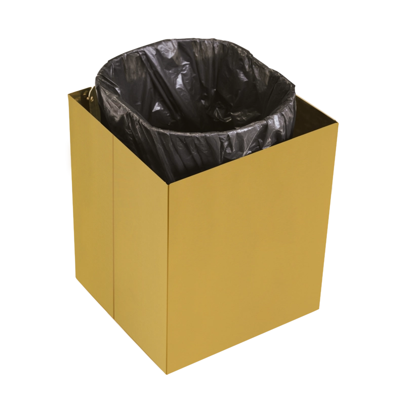 Lixeira Tramontina Luz 4,5 L em Inox com Acabamento Acetinado e revestimento Gold a base de verniz