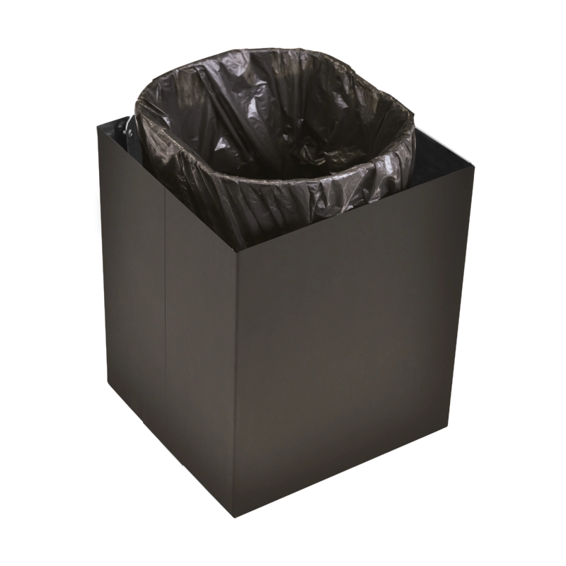 Lixeira Tramontina Luz em Inox com Acabamento Acetinado e revestimento fosco Black Matte a base de verniz com 4,5 L