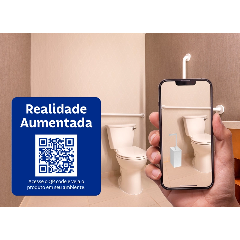 Lixeira Tramontina Luz Slim em Aço Inox 5,5 L com Suporte para Papel Higiênico