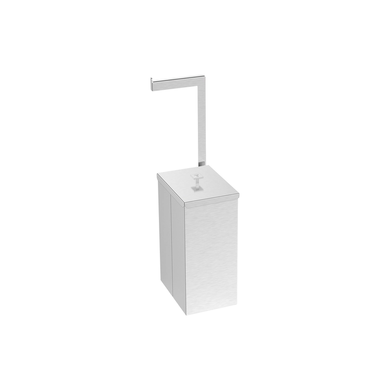 Lixeira Tramontina Luz Slim em Aço Inox 5,5 L com Suporte para Papel Higiênico