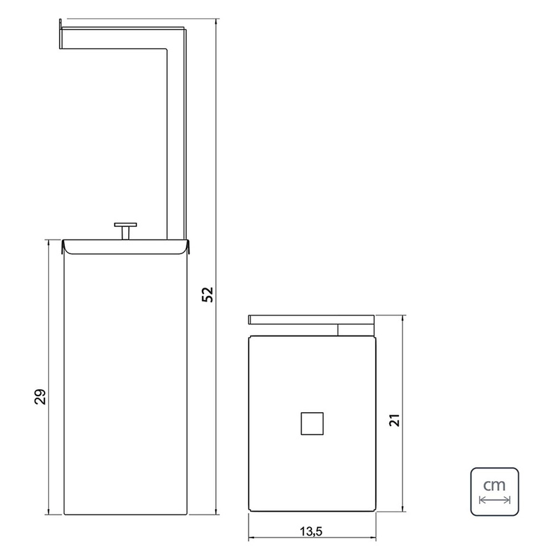 Lixeira Tramontina Luz Slim em Aço Inox com Acabamento Acetinado e Revestimento Black Matte com Suporte para Papel Higiênico 5,5 L