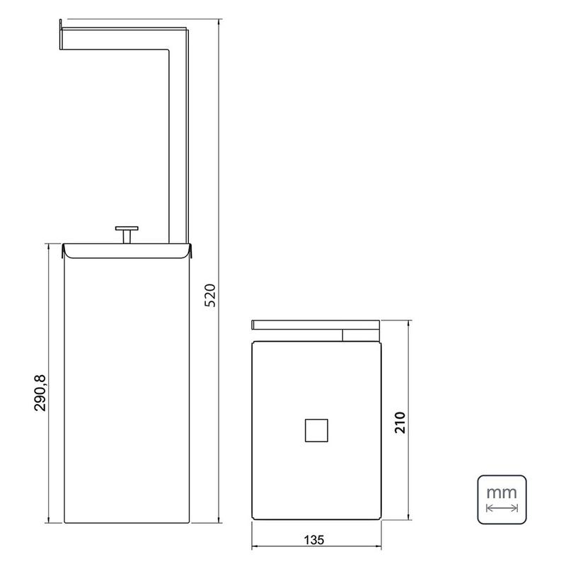 Lixeira Tramontina Luz Slim em Aço Inox com Acabamento Acetinado e Revestimento Black Matte com Suporte para Papel Higiênico 5,5 L