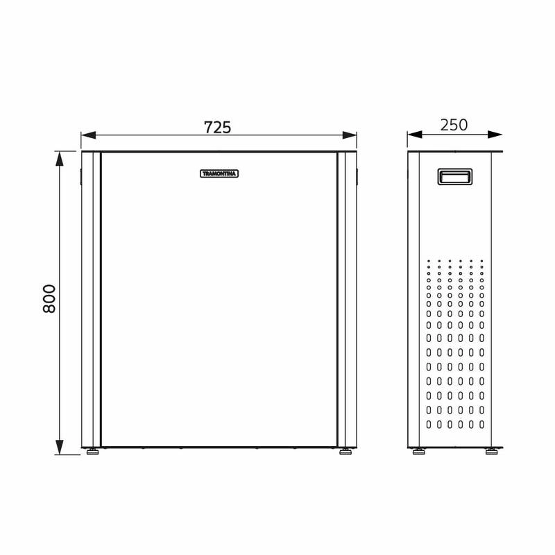 Lixeira Tramontina Sassari Plus em Aço Inox com Acabamento Acetinado 65 + 65 L