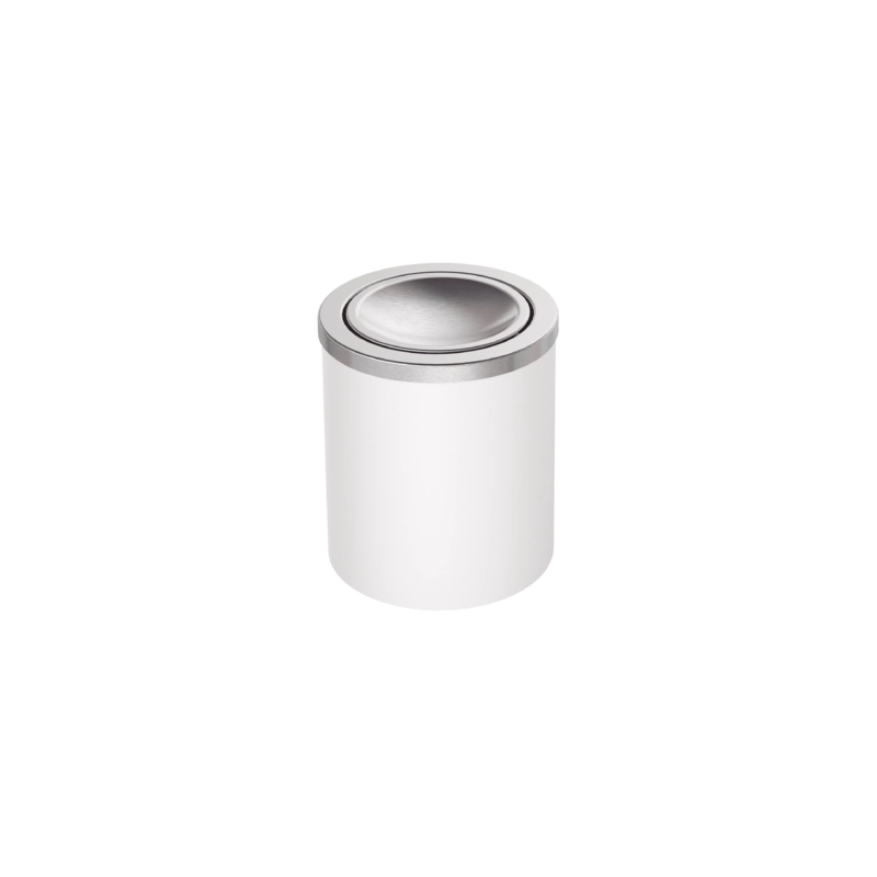 Lixeira Tramontina Útil Basculante em Aço Inox com Acabamento Acetinado e Corpo em Polipropileno Branco 5 L