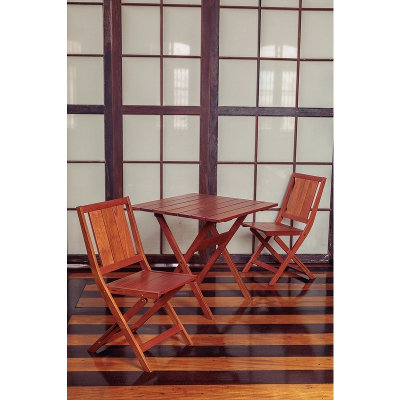Mesa Dobrável Tramontina Lanati Quadrada em Madeira Jatobá 80 cm FSC
