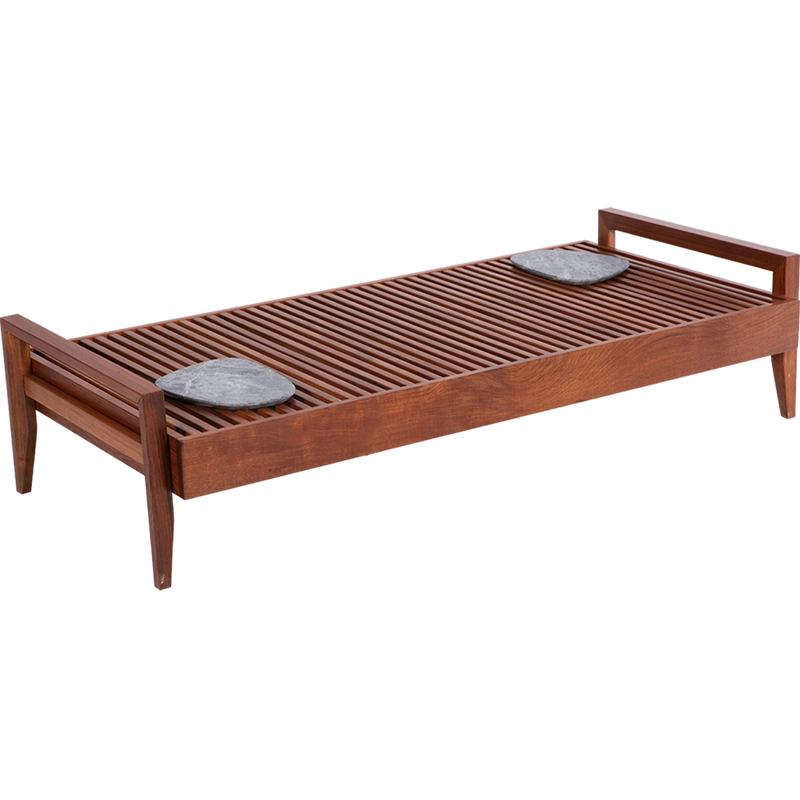 Mesa Retangular Tramontina Mood em Madeira Jatobá FSC com Braços Baixos e Pedra Sabão
