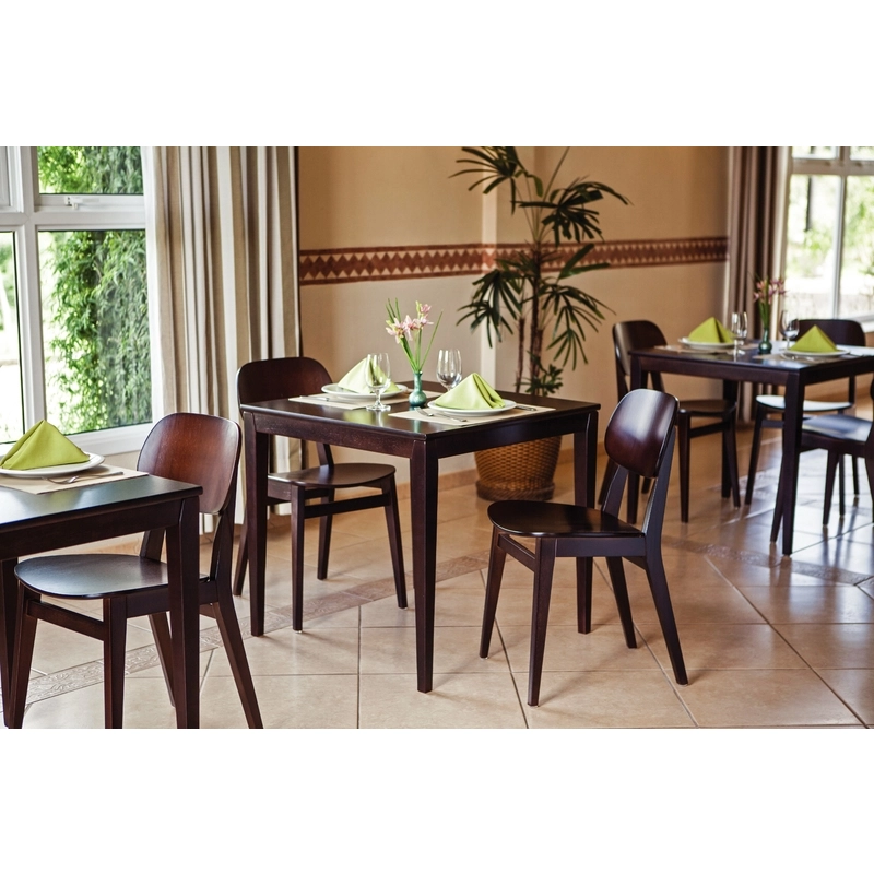 Mesa Tramontina London Quadrada em Madeira Tauari Castanho Escuro 4 Lugares 80 cm