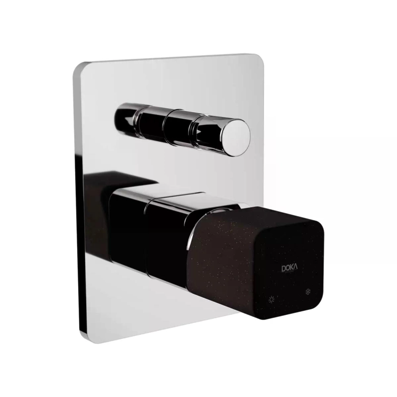 Monocomando com Desviador para Chuveiro Rivvo GeoStone - Black Terrazzo