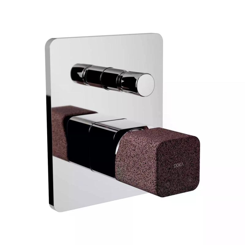 Monocomando com Desviador para Chuveiro Rivvo GeoStone - Dark Red Terrazzo