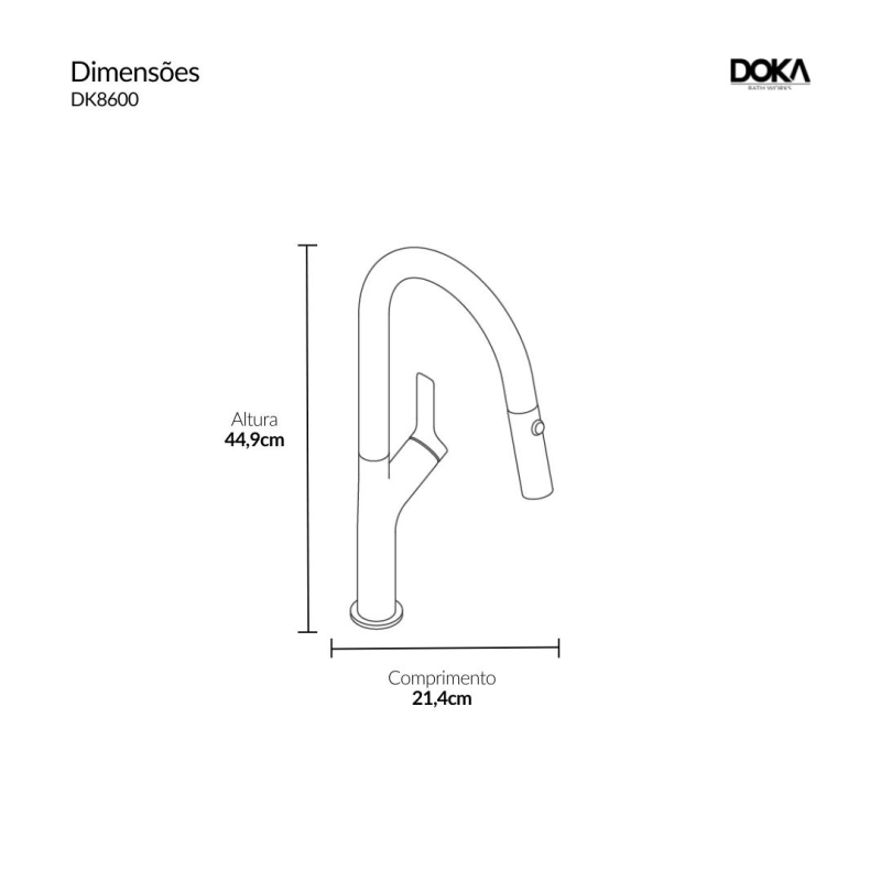 Monocomando de Cozinha Pull-Out Neora - Brushed Gold