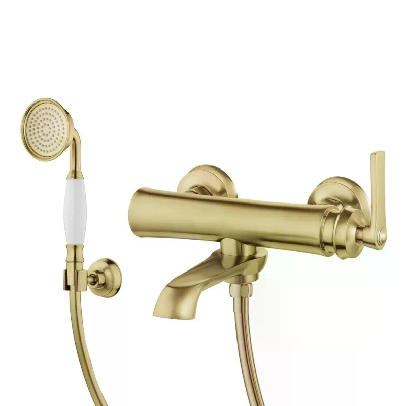 Monocomando de Parede para Banheira com Ducha Manual Ever - Brushed Gold