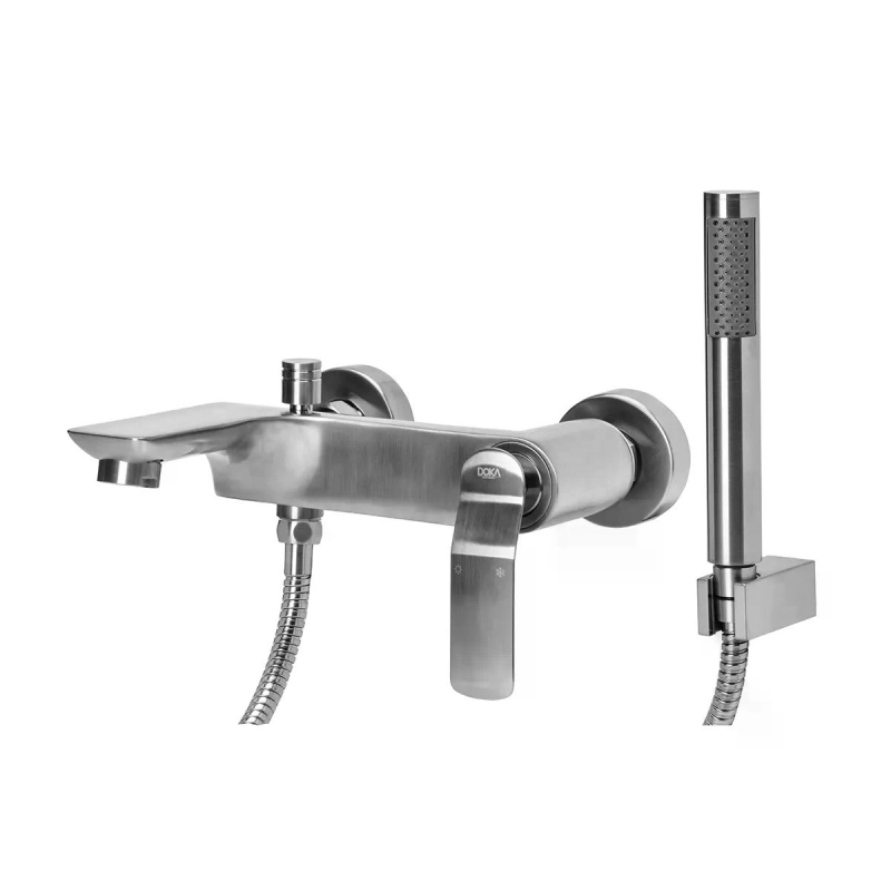 Monocomando de Parede para Banheira Com Ducha Manual Rainbow - Brushed Nickel