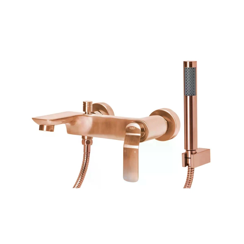 Monocomando de Parede para Banheira Com Ducha Manual Rainbow - Brushed Rose Gold