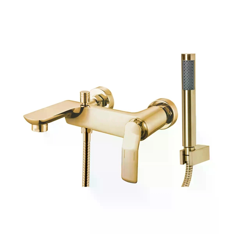 Monocomando de Parede para Banheira Com Ducha Manual Rainbow - Gold