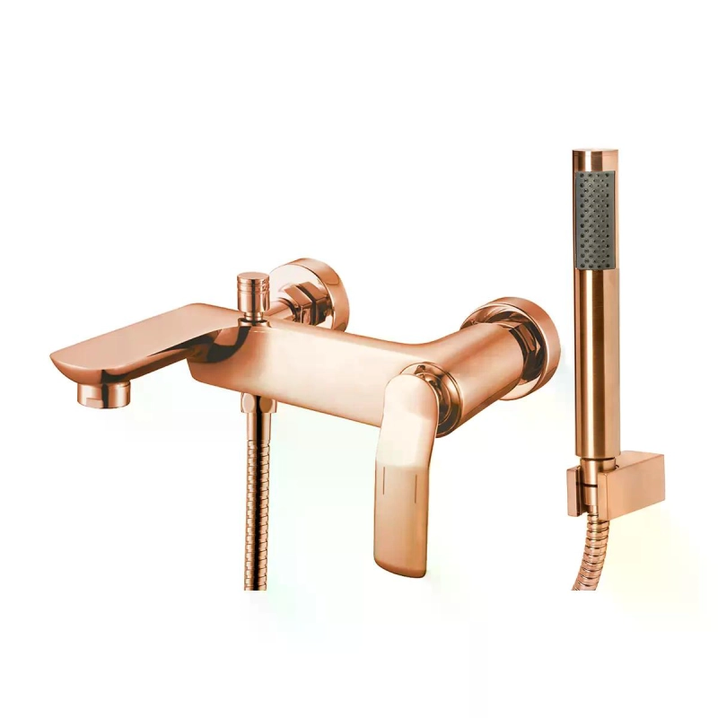 Monocomando de Parede para Banheira Com Ducha Manual Rainbow - Rose Gold