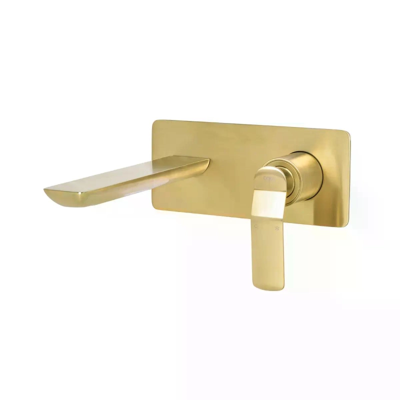 Monocomando de Parede para Lavatório Rainbow - Brushed Gold