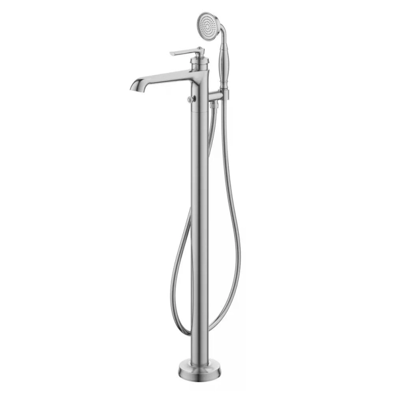 Monocomando de Piso Para Banheira com Ducha Manual Ever - Brushed Nickel