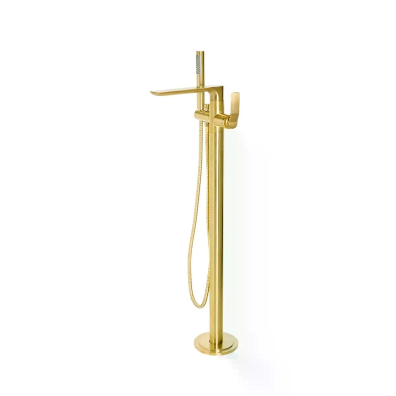 Monocomando de Piso para Banheira Rainbow - Brushed Gold
