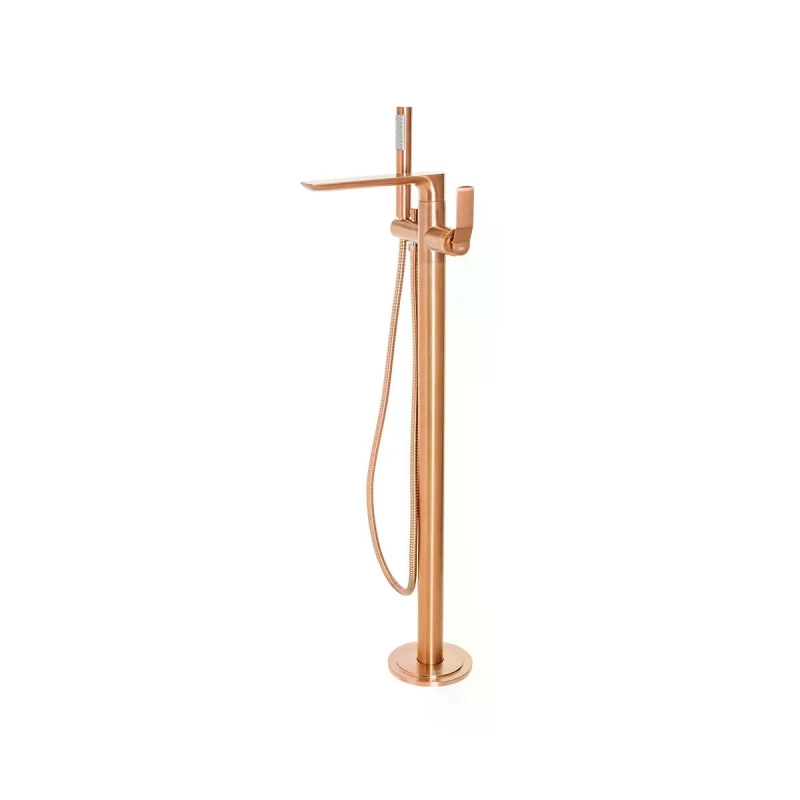 Monocomando de Piso para Banheira Rainbow - Brushed Rose Gold