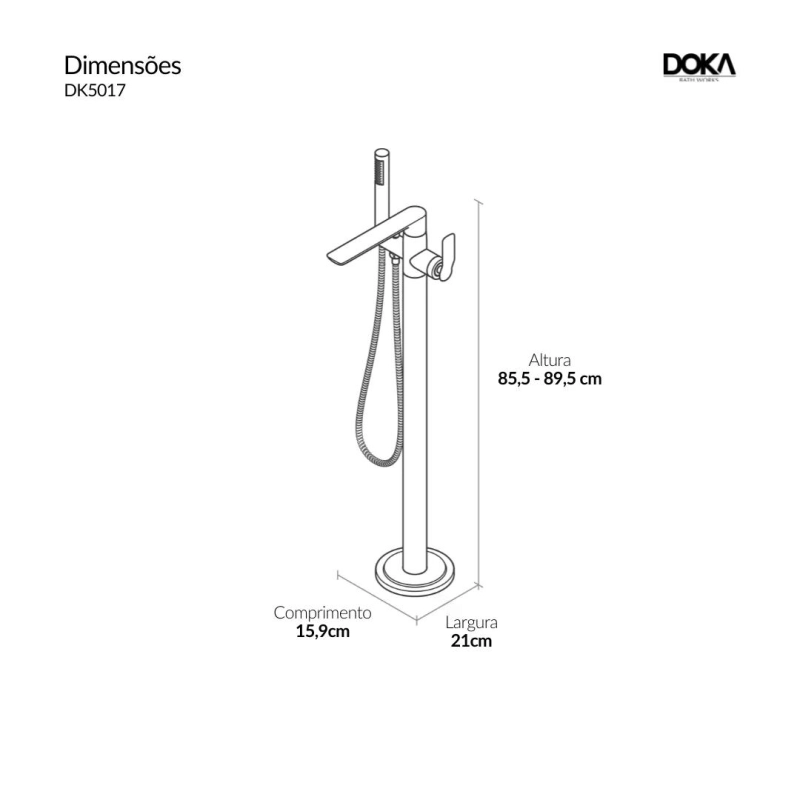 Monocomando de Piso para Banheira Rainbow - Chrome