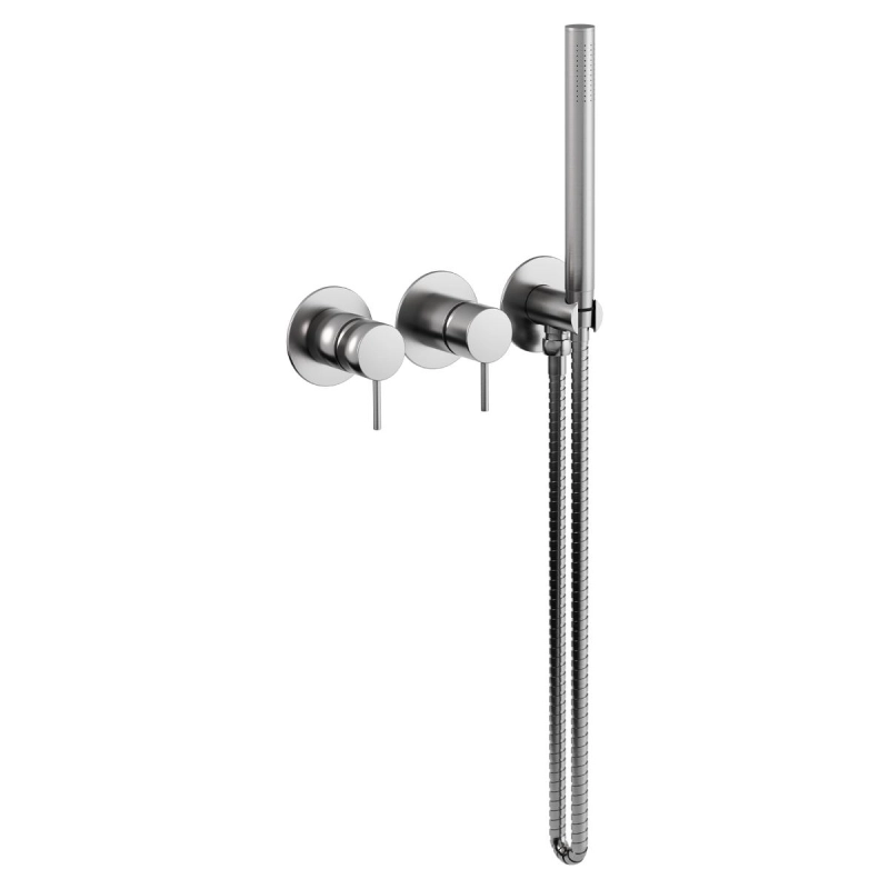 Monocomando Duplo para Chuveiro ou Banheira com Ducha Manual Loop - Brushed Nickel