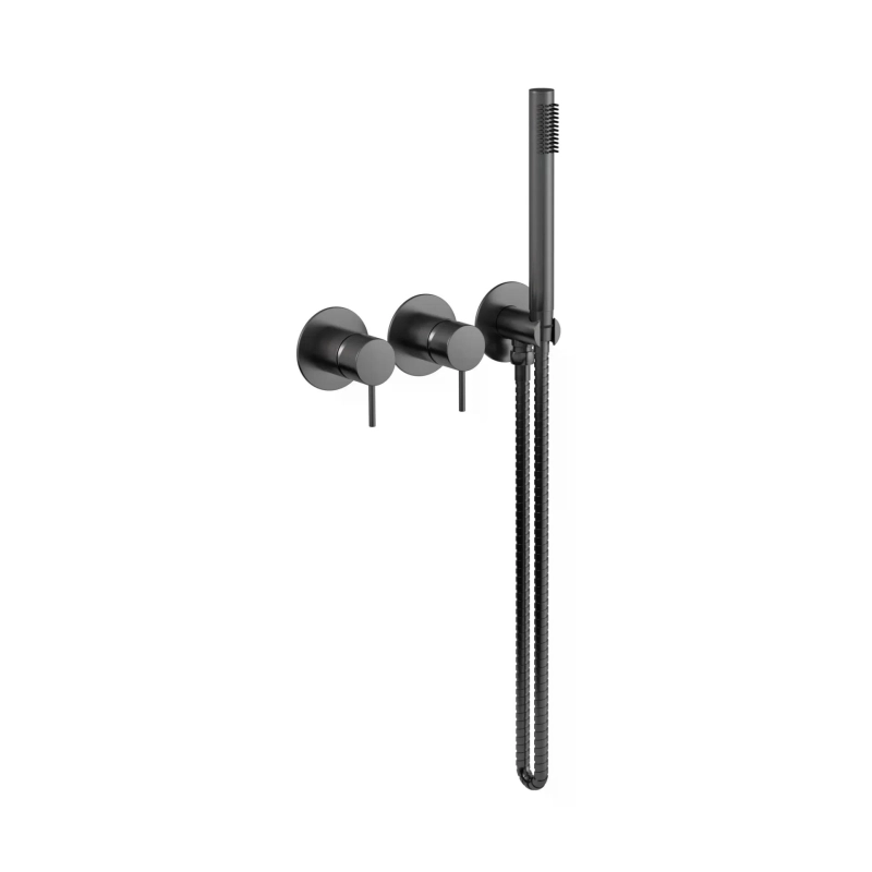 Monocomando Duplo para Chuveiro ou Banheira com Ducha Manual Loop - GunMetal