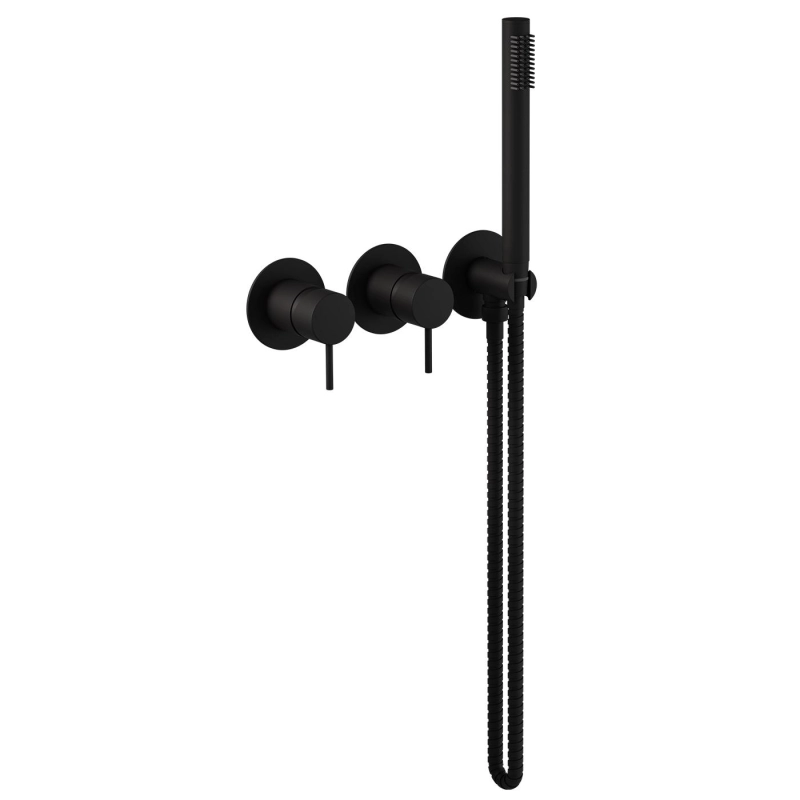 Monocomando Duplo para Chuveiro ou Banheira com Ducha Manual Loop - Matt Black