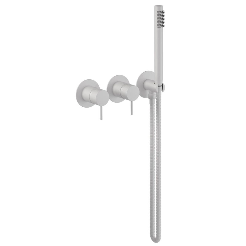Monocomando Duplo para Chuveiro ou Banheira com Ducha Manual Loop - Matt White