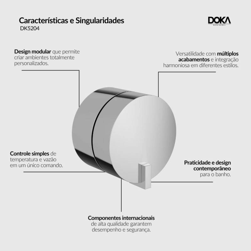 Monocomando para Chuveiro ou Banheira Quantum - Chrome