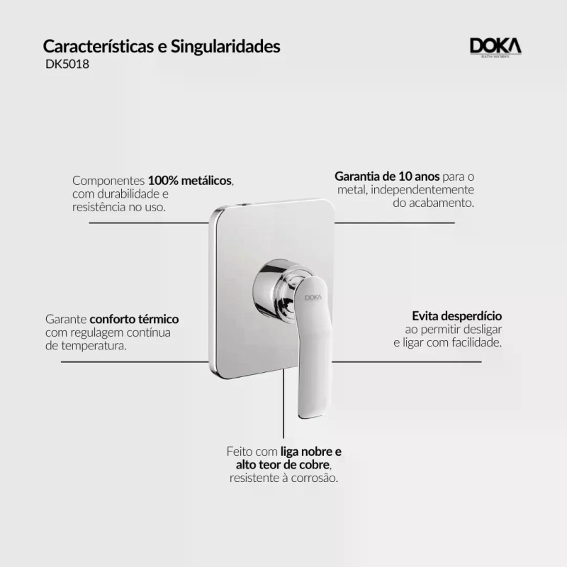 Monocomando para Chuveiro Rainbow - Rose Gold