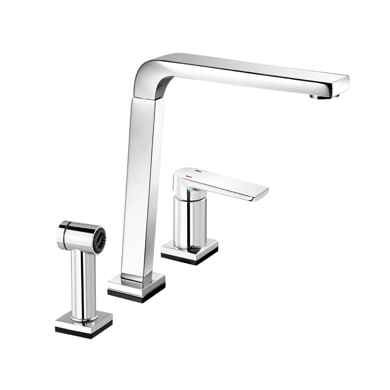 Monocomando para cozinha com ducha manual Bistrô Tech cromado
