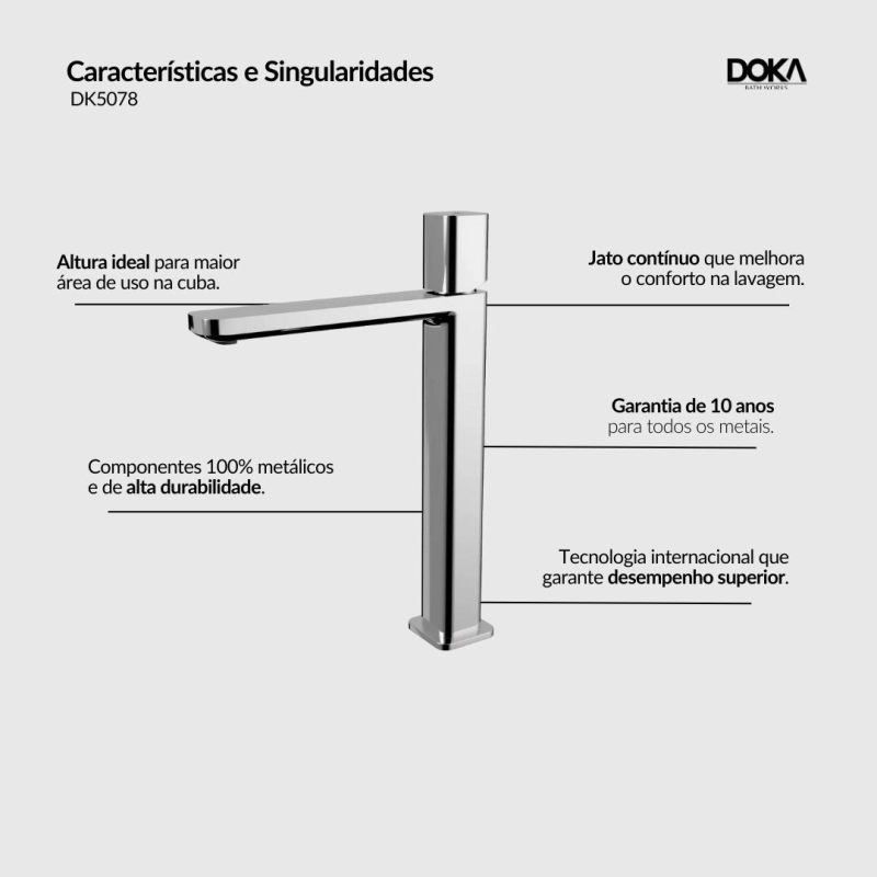 Monocomando para Lavatório 239mm Rivvo GeoStone - Brushed Gold