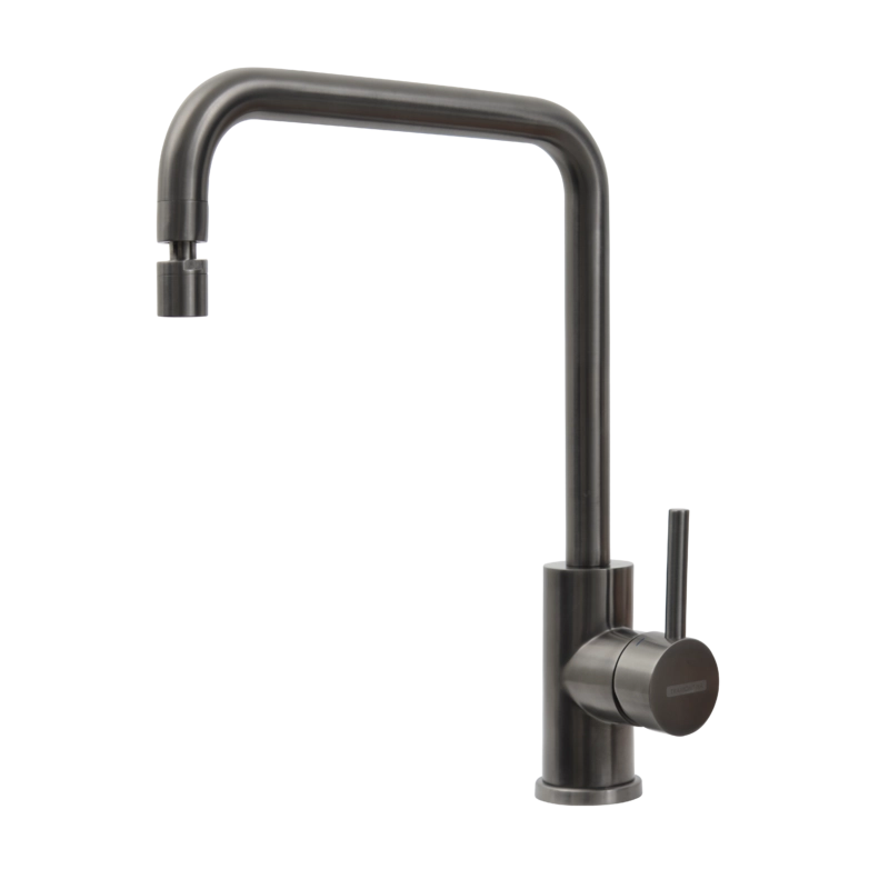 Monocomando Tramontina Angolare em Aço Inox com Bica Articulada e revestimento PVD Black