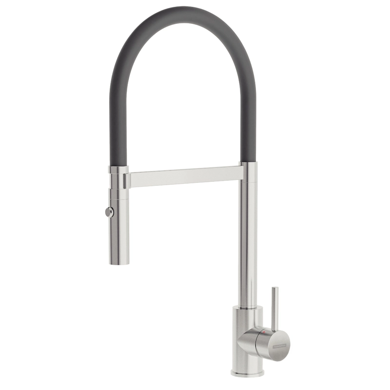 Monocomando Versatile Black em Aço Inox com Mangueira de Silicone Preto