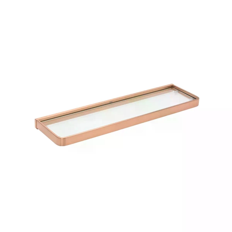Prateleira com Vidro Rainbow - Brushed Rose Gold