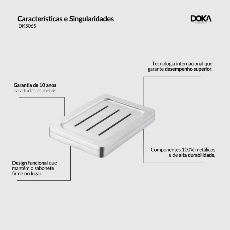 Saboneteira de Bancada Rivvo - Brushed Nickel