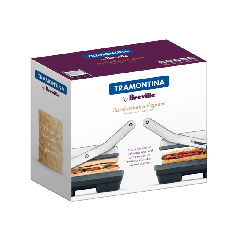 Sanduicheira Tramontina by Breville Express em Aço Inox Fosco com Chapa Flutuante 220 V