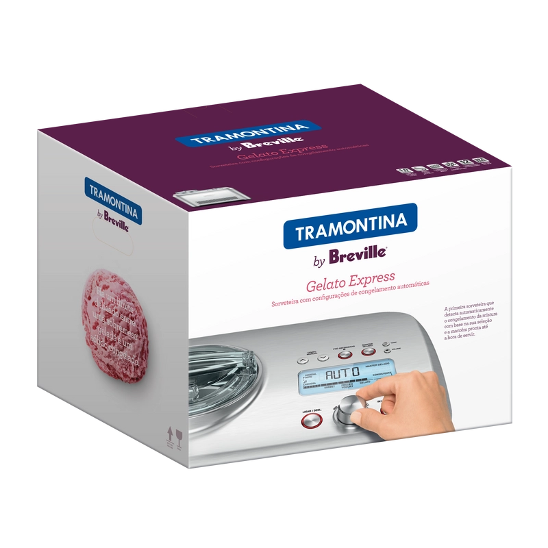 Sorveteira Tramontina by Breville Express em Aço Inox 12 Funções 1 L 127 V