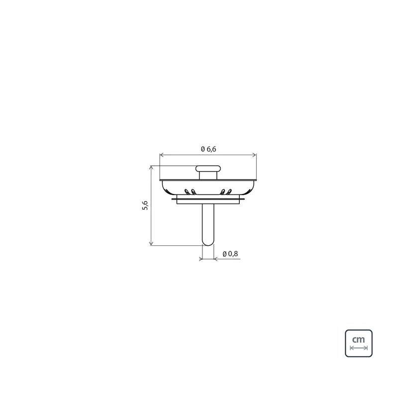 Tampa de Válvula Tramontina Econômica 3 1/2" em Aço Inox Polido e Polipropileno para Pias Cubas e Tanques