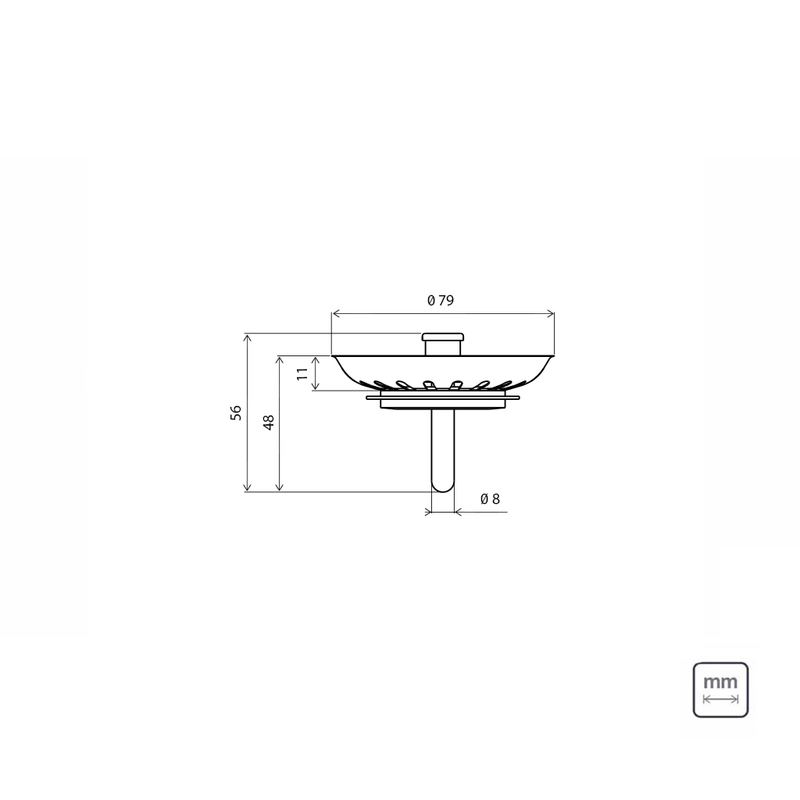 Tampa de Válvula Tramontina Econômica 4 1/2" em Aço Inox Polido e Polipropileno para Pias e Cubas