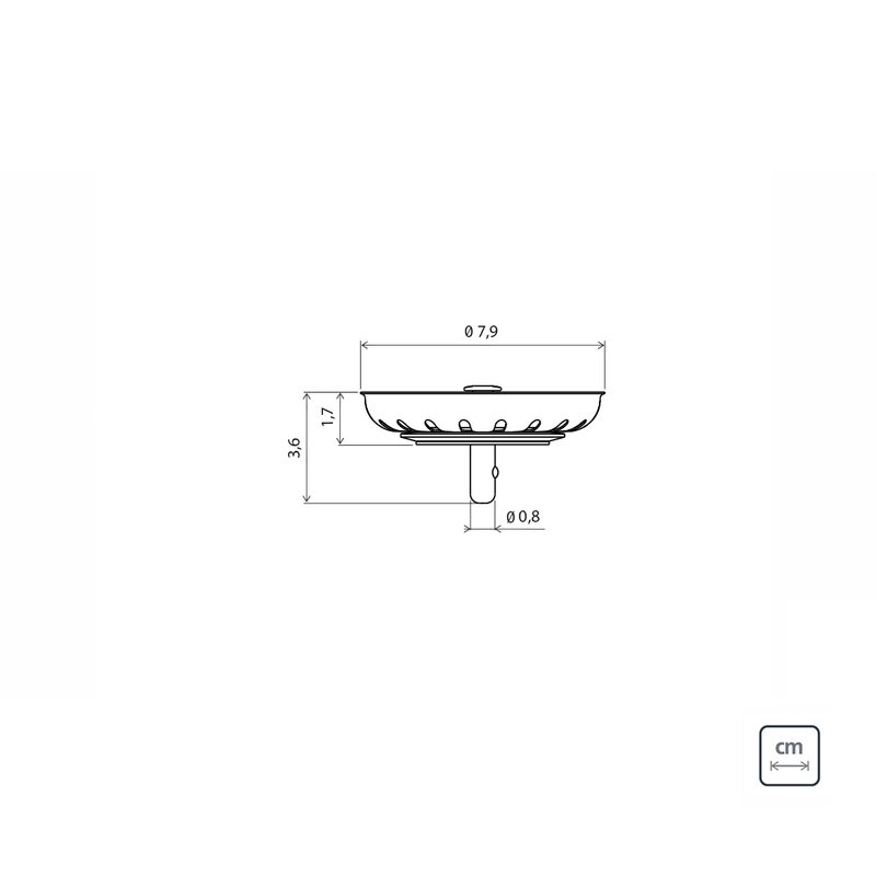 Tampa de Válvula Tramontina Luxo 4 1/2" em Aço Inox Polido e Polipropileno para Pias e Cubas
