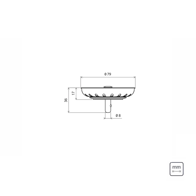 Tampa de Válvula Tramontina Luxo 4 1/2" em Aço Inox Polido e Polipropileno para Pias e Cubas