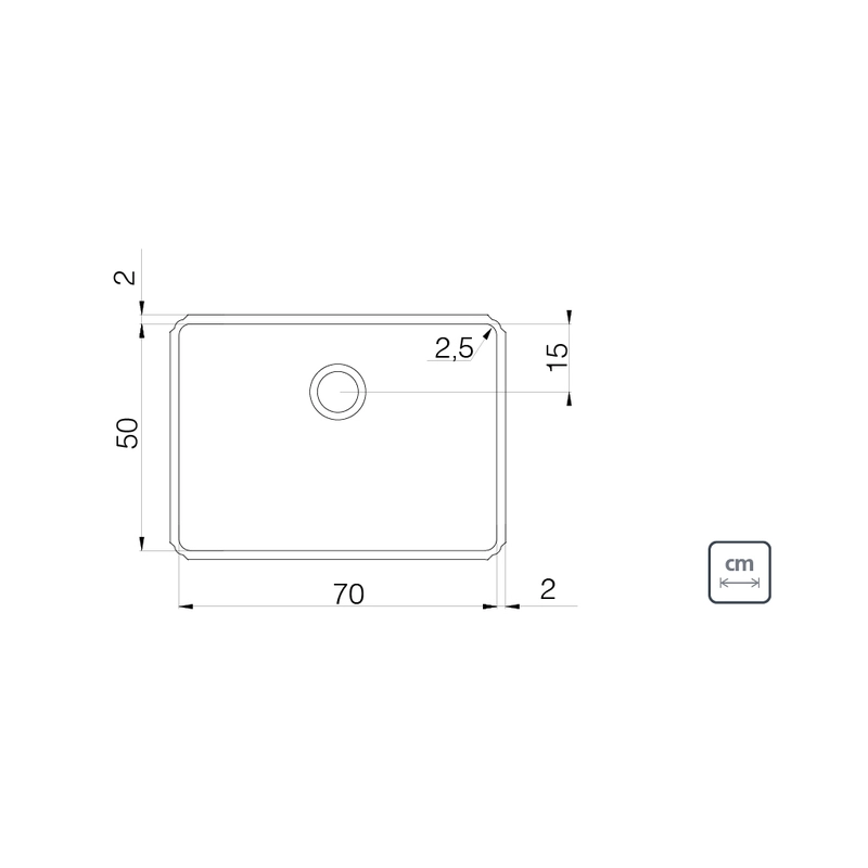 Tanque de embutir Tramontina Jumbo 108 L em Aço Inox 70x50 cm