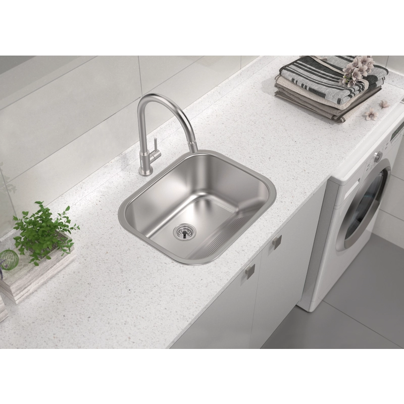 Tanque de Encaixe Tramontina Hera 34 L em Aço Inox Escovado 50x40 cm
