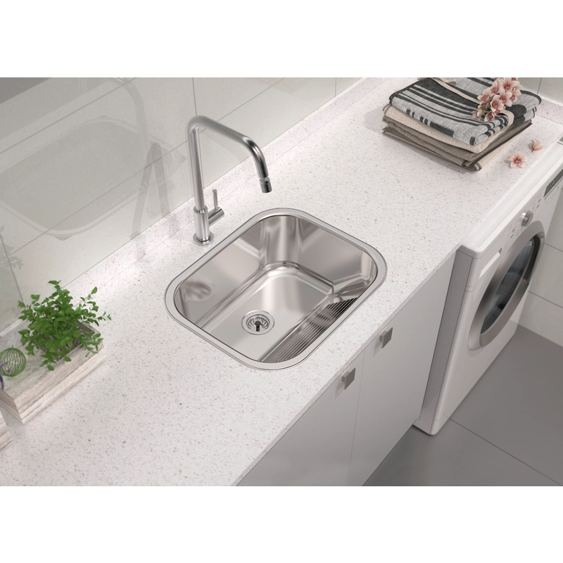 Tanque de Encaixe Tramontina Hera 34 L em Aço Inox Polido 50x40 cm
