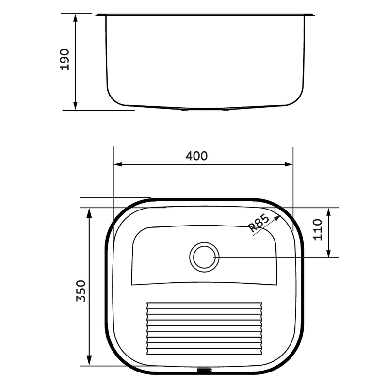 Tanque de Encaixe Tramontina Hera Compact 19 em Aço Inox Escovado 40x35 cm