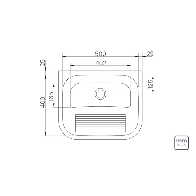 Tanque de Parede Tramontina Hera Wall 34 L em Aço Inox Escovado 50x40 cm
