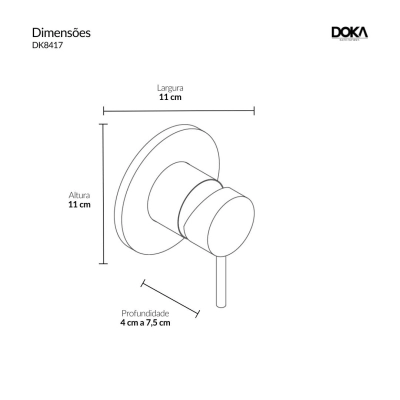 Acabamento para Monocomando de Alta Pressão e Ducha Higiênica Loop - GunMetal