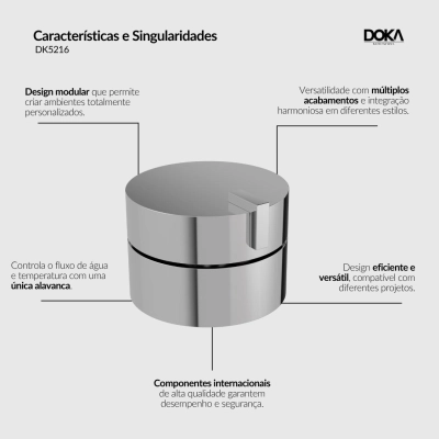 Acionamento Monocomando de Bancada para Lavatório Quantum - GunMetal